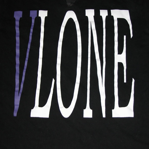 VLONE Staple OG Purple & White on Black T-shirt Mens L - Picture 5 of 8